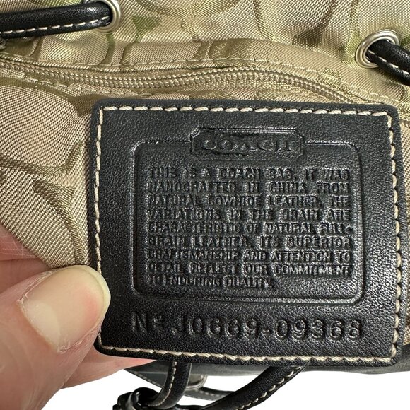 Coach LEGACY STUDIO Drawstring Backpack Black Leather 09368 - Picture 9 of 13